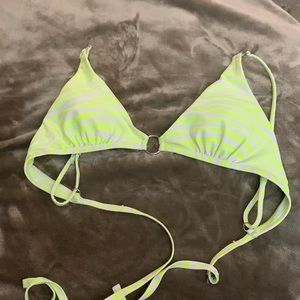 Neon zebra print triangle bikini top